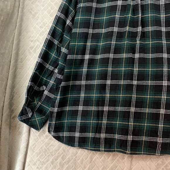 Well Worn Mens XXL Shirt Green Plaid Flannel Button Up Long Sleeve Cotton Blend - Picture 11 of 13